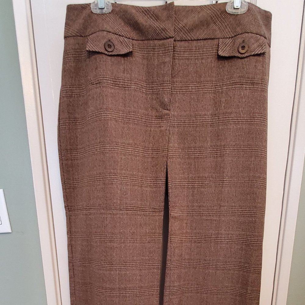 Bandolino Brown Tweed Plaid Pants
